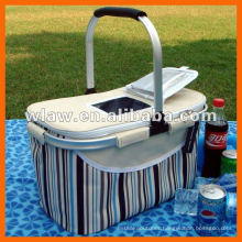 Picnic cooler bag with skylight on the cover